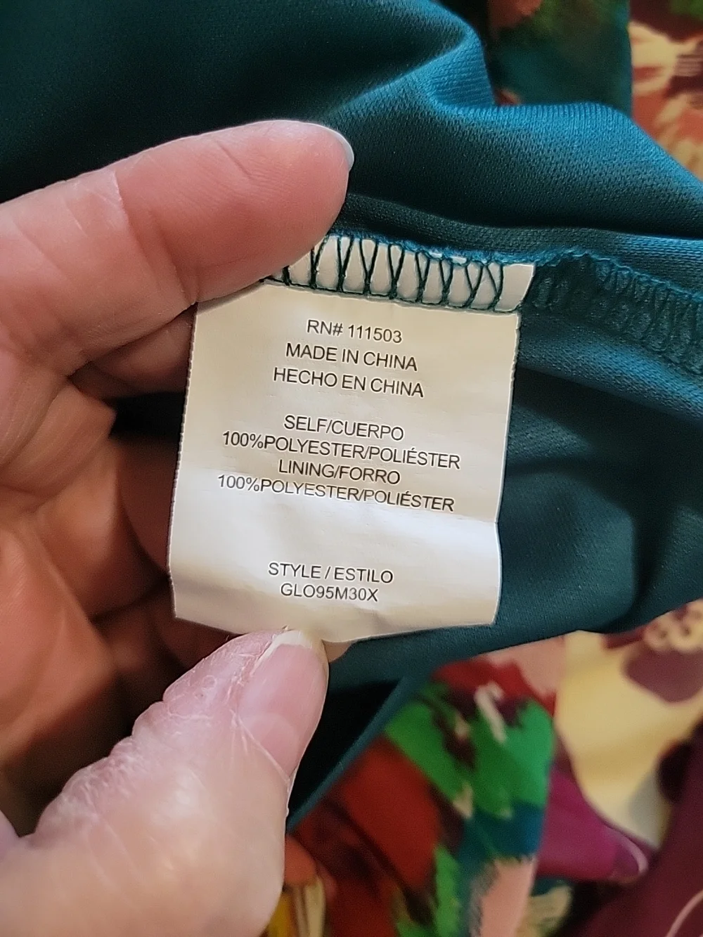 fig and flower Teal Flower Tunic Top Size 2xl - Picture 7 of 9